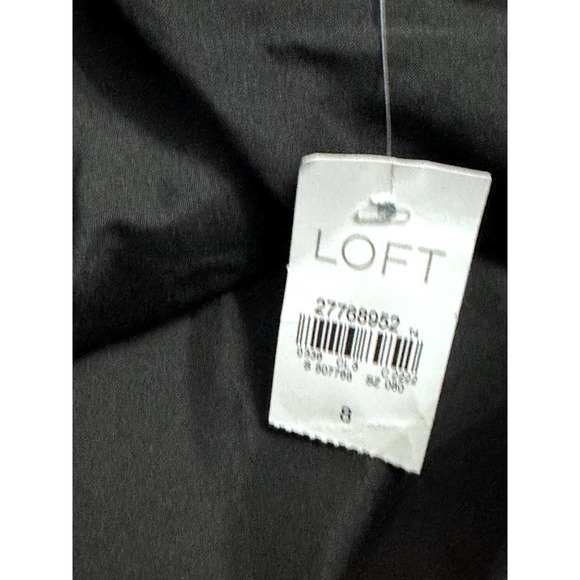 Loft Black Floral Embroidery Straight Mini Skirt 8 Side Zip Cottagecore NWT - Picture 7 of 9